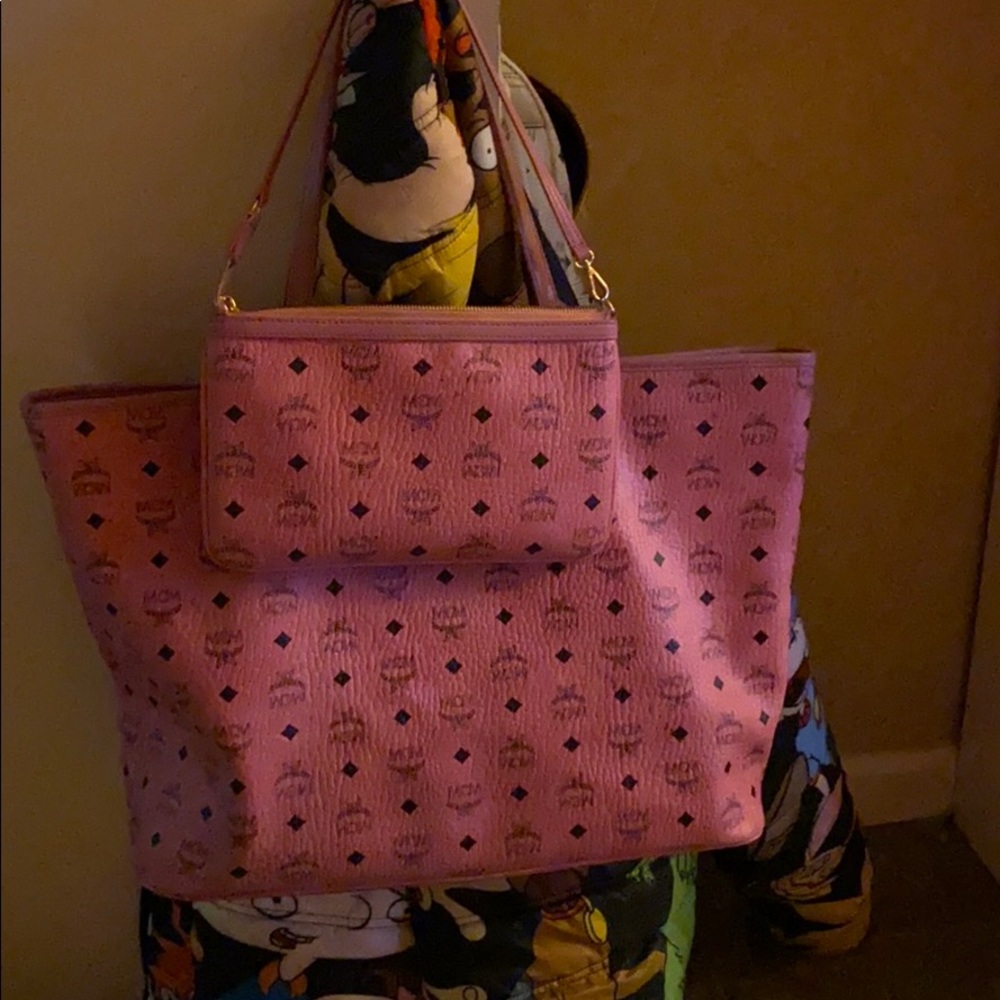 A large mcm pink bag